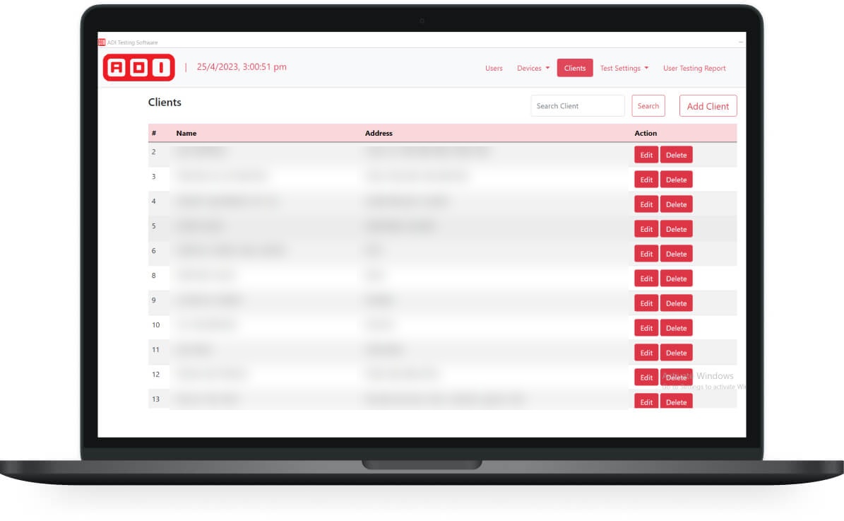 ADI - Testing Tool — project view 1